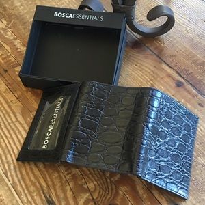 Bosco Wallet Leather Black Tri-Fold